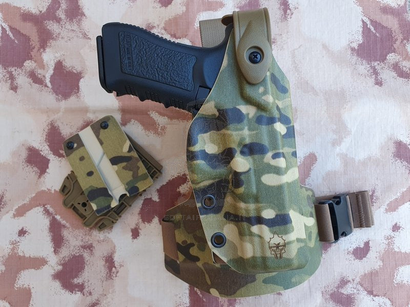 OFFERTE SPECIALI - SPECIAL OFFERS: Kydex Gladiator's Blade Fondinda MC Multicam Cosciale & Clip MOLLE - Cintura per Glock 17 by Gladiator's Blade