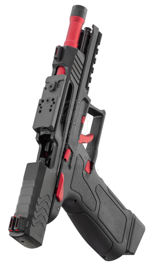 Lancer Tactical LTX Full Auto GBB Competiton Dual Color Red - Black Airsoft Pistol G-Style Compatible by Lancer Tactical