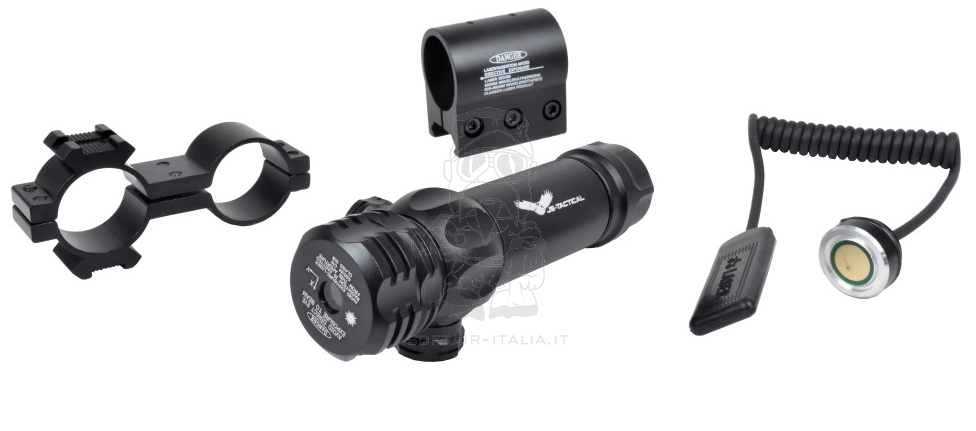 Laser Rosso Full Metal Red Laser Weaver - Picatinny w. Barrel Mount e Comando Remoto by Js-Tactical