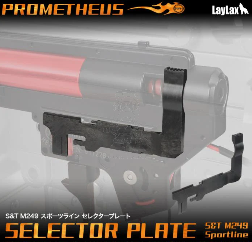 Laylax M249 - MK46 Sports Line & Similars with V2 Gear Box Single Shot Selector Plate by Prometheus