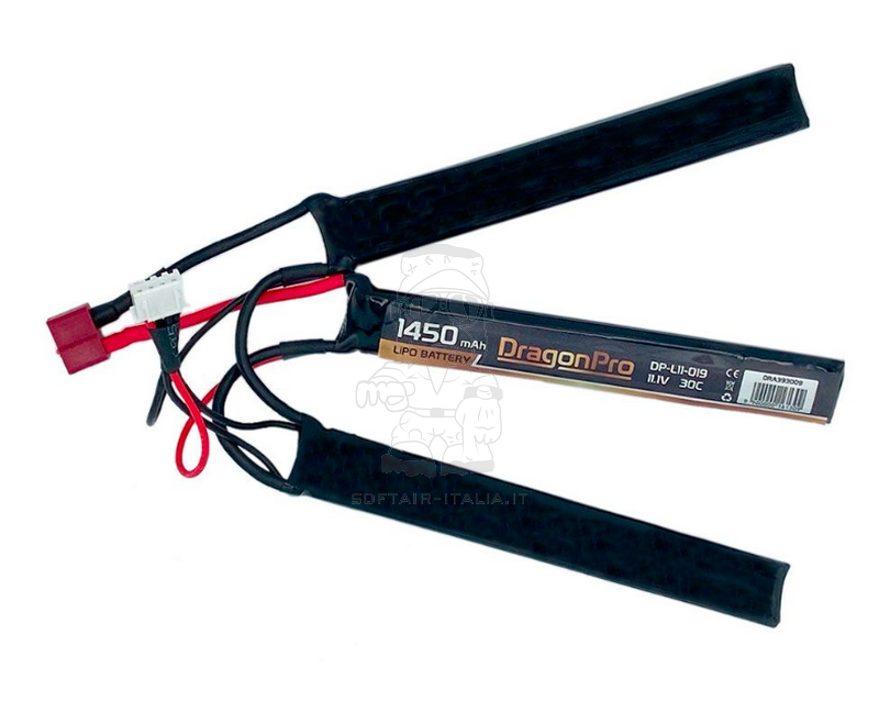 Li-Po Battery Batteria 11.1v 1450mAh 30c Nunchuck 115 x 16.5 x 7mm. x 3 T-Deans by Dragonpro