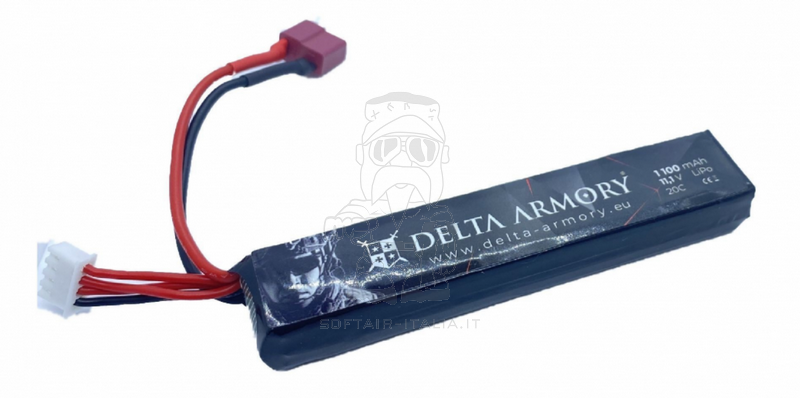 Li-Po Battery Batteria 1100mAh 11,1v 20C T-Deans Stick tYPE 14 x 19 x 100.1mm. by Delta Armory