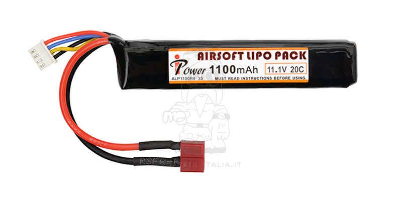 Li-Po Battery Batteria Mini Stick T-Deans 105 x 21 x 16mm. 11.1v 1100mAh 20c by iPower