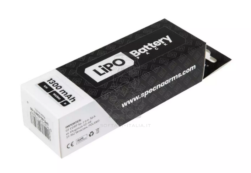 Li-Po Battery Batteria T-Deans Triple Nunchuck-Butterfly 11.1vx1300mAh 15/30c by Specna Arms