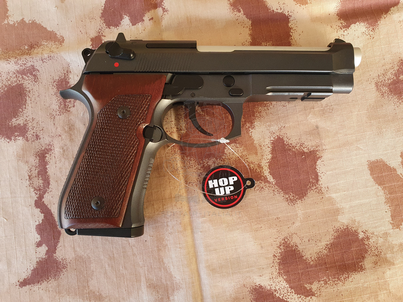 M9A1 Full Metal & Wooden Grips GBB Gas Blow Back Chrome - Silver Barrel by Snow Wolf