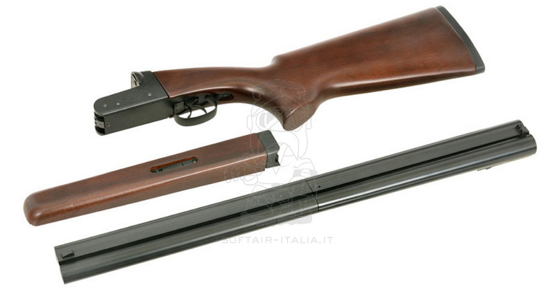Mad Max Full Size Long Double Barrel 45bb Smoothbore Full Wood & Metal Gas Shotgun by Haw San