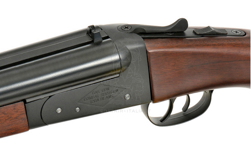 Mad Max Full Size Long Double Barrel 45bb Smoothbore Full Wood & Metal Gas Shotgun by Haw San