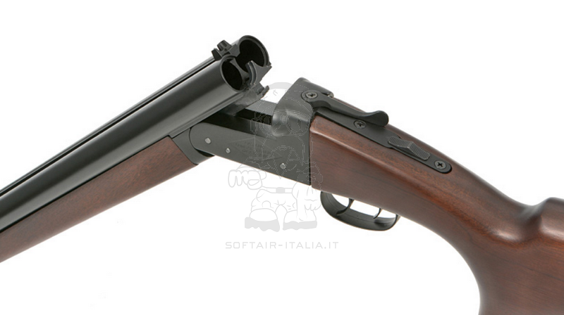 Mad Max Full Size Long Double Barrel 45bb Smoothbore Full Wood & Metal Gas Shotgun by Haw San