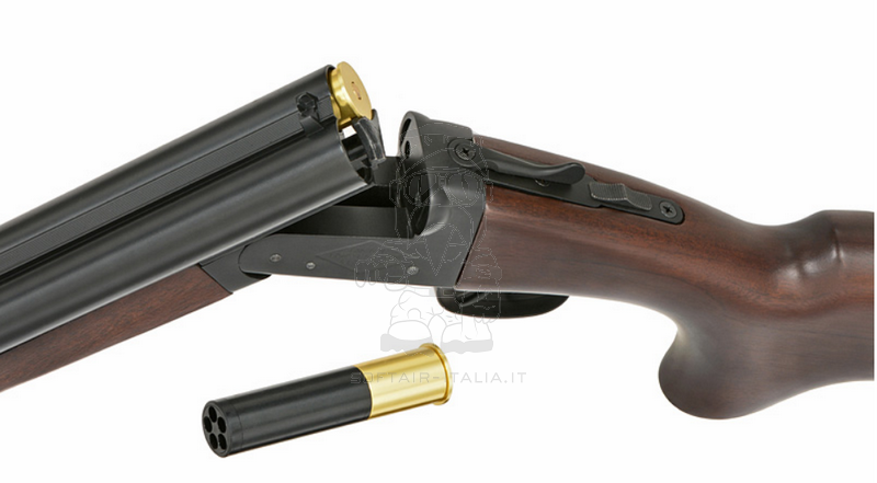 Mad Max Full Size Long Double Barrel 45bb Smoothbore Full Wood & Metal Gas Shotgun by Haw San