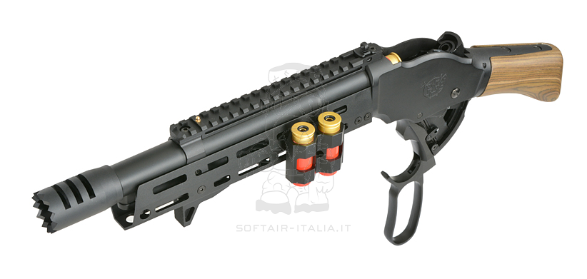 Mare's Leg Winchester Type Gas 1 Joule Lever Action Shotgun Full Wood & Metal by Golden Eagle