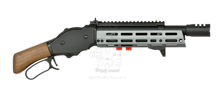 Mare's Leg Winchester Type Gas 1 Joule Lever Action Shotgun Full Wood & Metal Grey Version by Golden Eagle