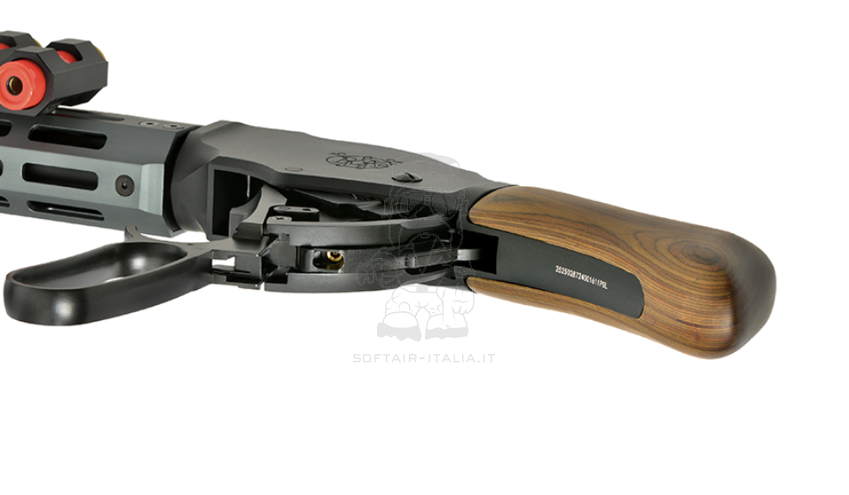 Mare's Leg Winchester Type Gas 1 Joule Lever Action Shotgun Full Wood & Metal Grey Version by Golden Eagle