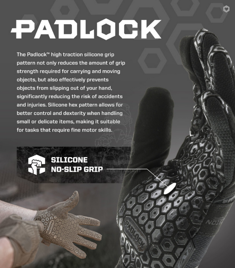 Mechanix Gloves Padlock Guanti Touchscreen High Dexterity Grip Coyote Tan by Mechanix