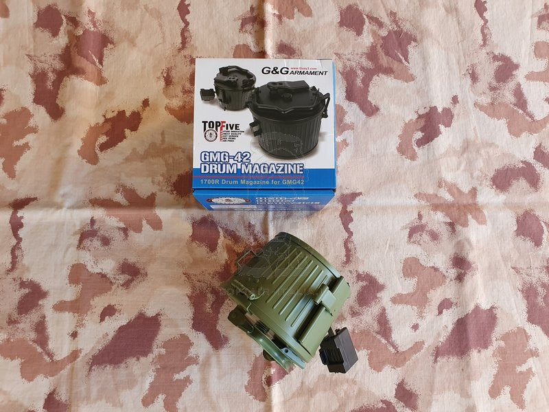 MG42 G&G GMG42 1700bb OD Green Electric Drum Magazine for GMG42 w. Battery by G&G