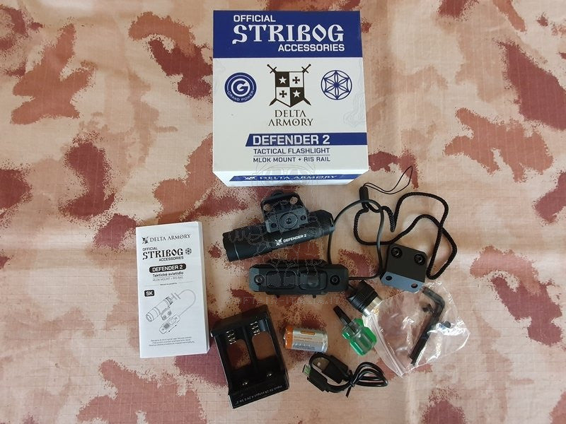 MLOK & RIS Rail Tactical Flash Light DEFENDER 2 Stribog Official Accessories by Delta Armory