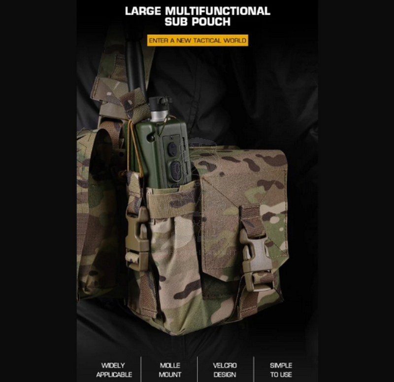 MOLLE MC Multicam Large Sub Pouch w. Radio Pocket by Wosport