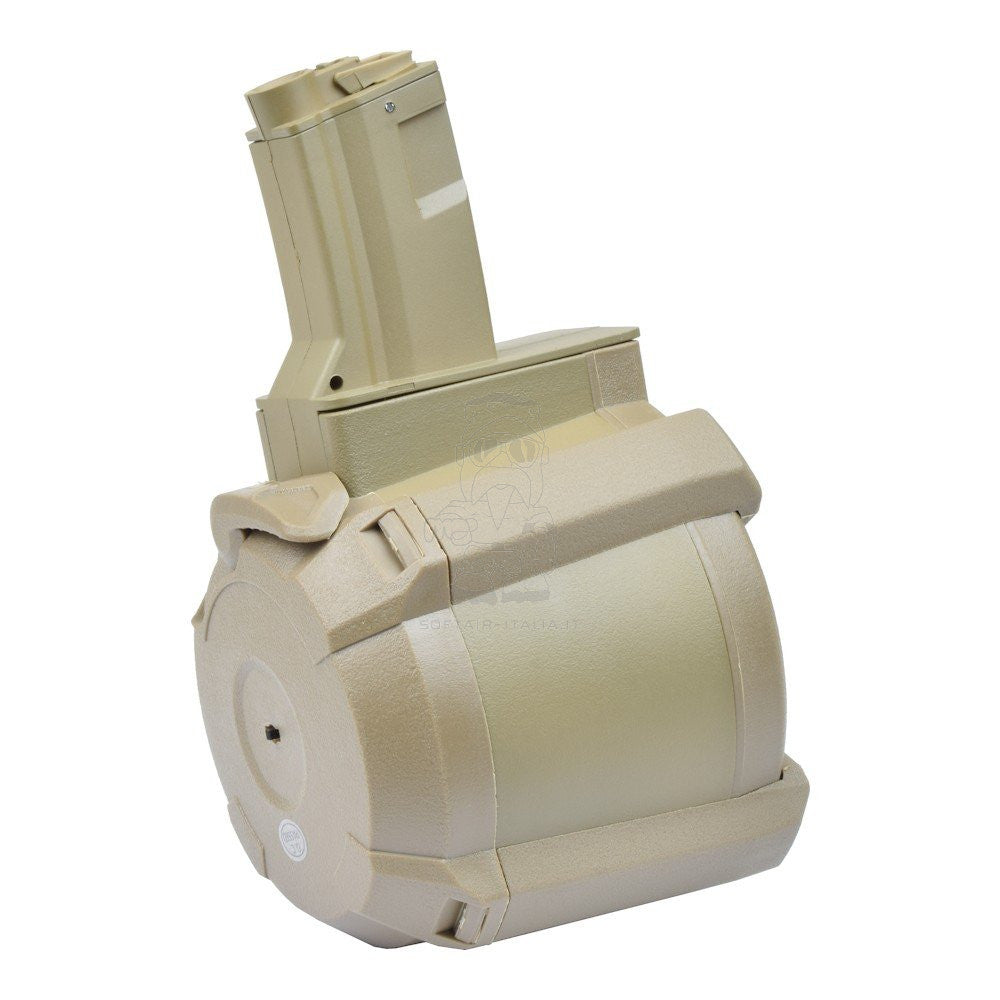 MP5 Tan 1200bb Electric Drum Magazine Caricatore Elettrico by A&K