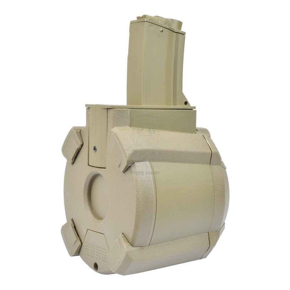 MP5 Tan 1200bb Electric Drum Magazine Caricatore Elettrico by A&K