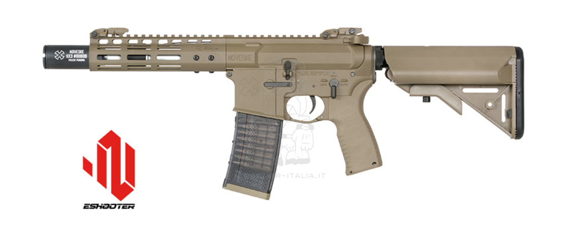 NOVESKE Eshooter ETU DE Dar Earth Coyote Tan 7.5inch Gen III DIPLOMAT AEG Airsoft Rifle by Cyma Platinum - EMG 6