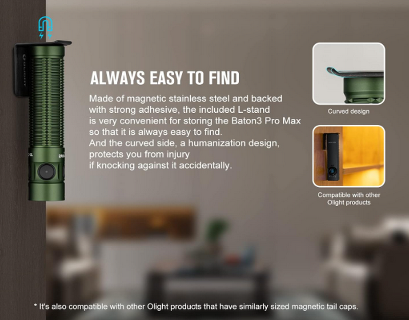 Olight BATON 3 Pro Max 2500 Lumen Flashlight Green Version by Olight