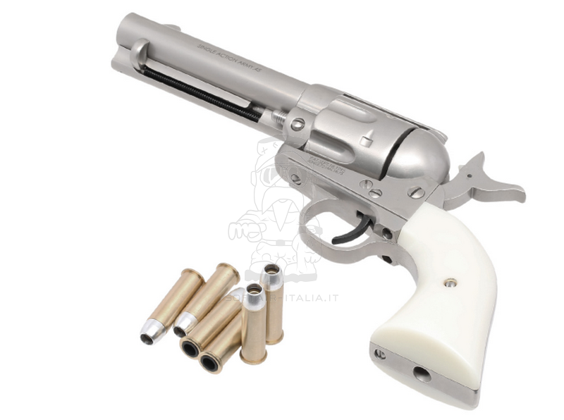 Peacemaker .45 SAA Full Metal Gas Matt Silver - Inox Ivory Grip Panels Version by King Arms