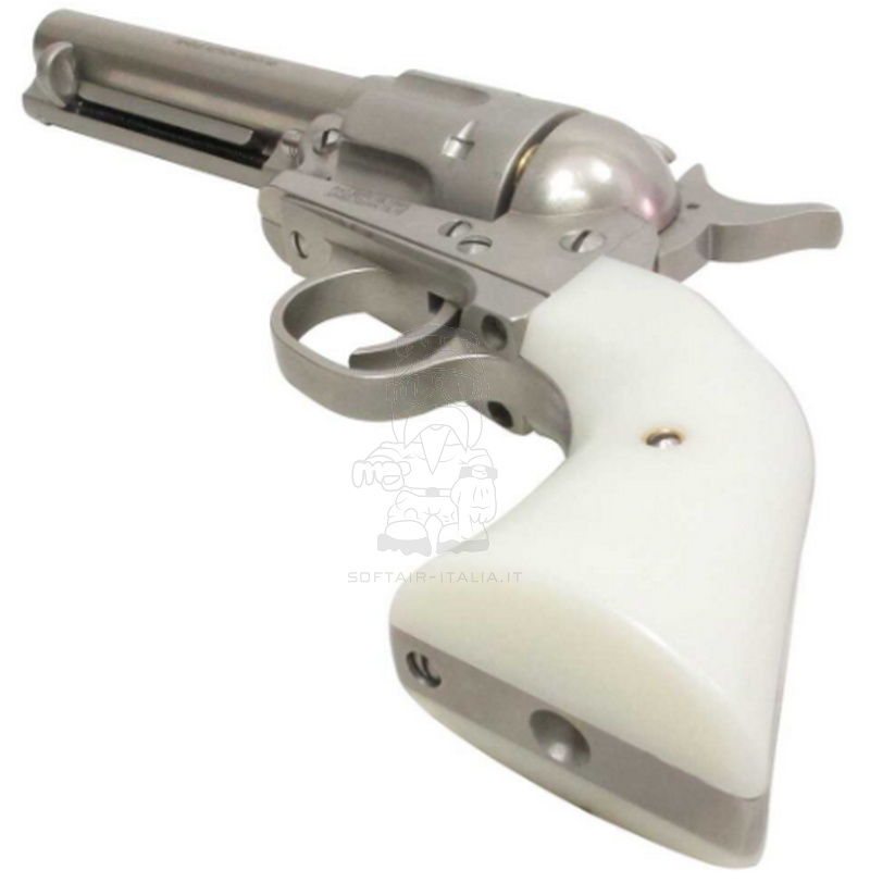 Peacemaker .45 SAA Full Metal Gas Matt Silver - Inox Ivory Grip Panels Version by King Arms
