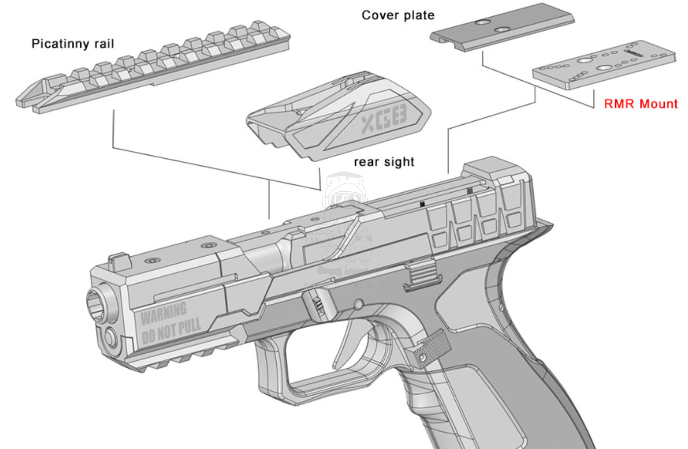 Poseidon XG8 Polymer XO-P1 GBB Gas Blow Back Full Auto Airsoft Pistol by CSI Poseidon