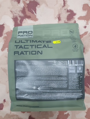 Pro Ration Ultimate Tactical Ration Full Day Food Pacage Menu 1 kcal 3652 - 1813gr. by Pro Ration