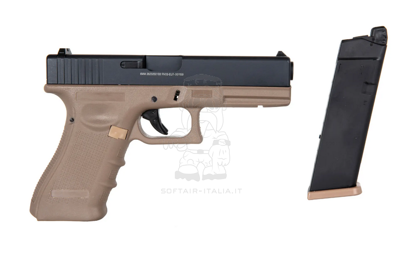 Raven G17 - EU7 Dual tone Half Tan Metal Slide GBB Gas Blow Back Pistol by Raven - WE