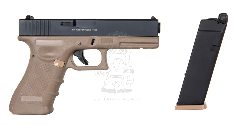 Raven G18 - EU8 Semi & Full Auto Dual tone Half Tan Metal Slide GBB Gas Blow Back Pistol by Raven - WE