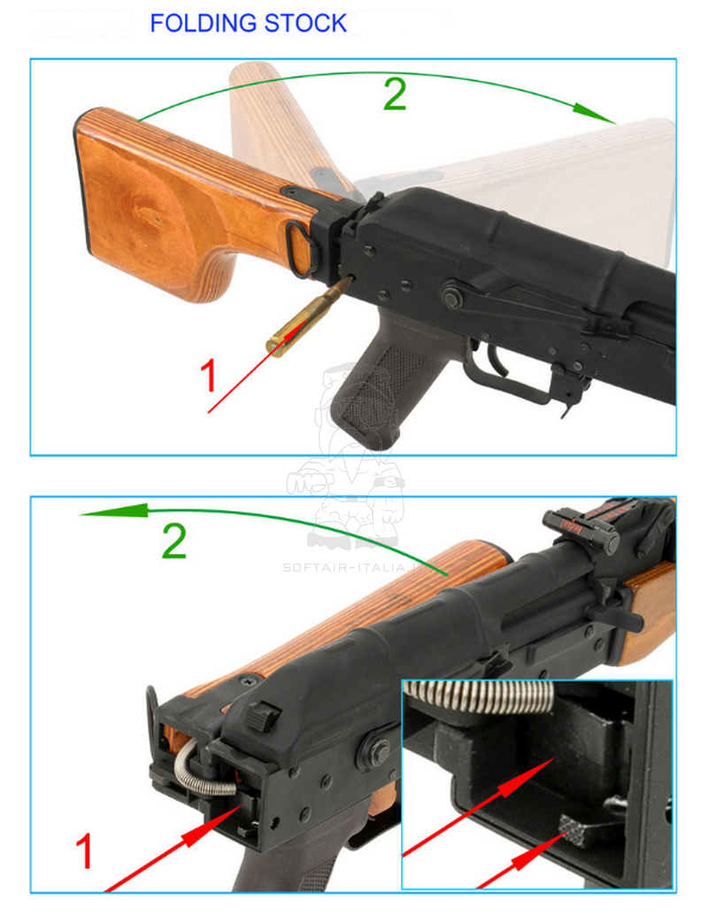 RPK Full Wood & Steel Body Folding Stock AEG Version by Cyma