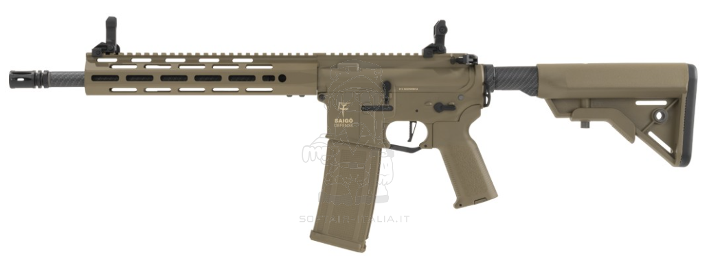 Saigo Defense GURE Carbon Fiber Style Finish Metal Handguard AEG Tan Version by Saigo Defense