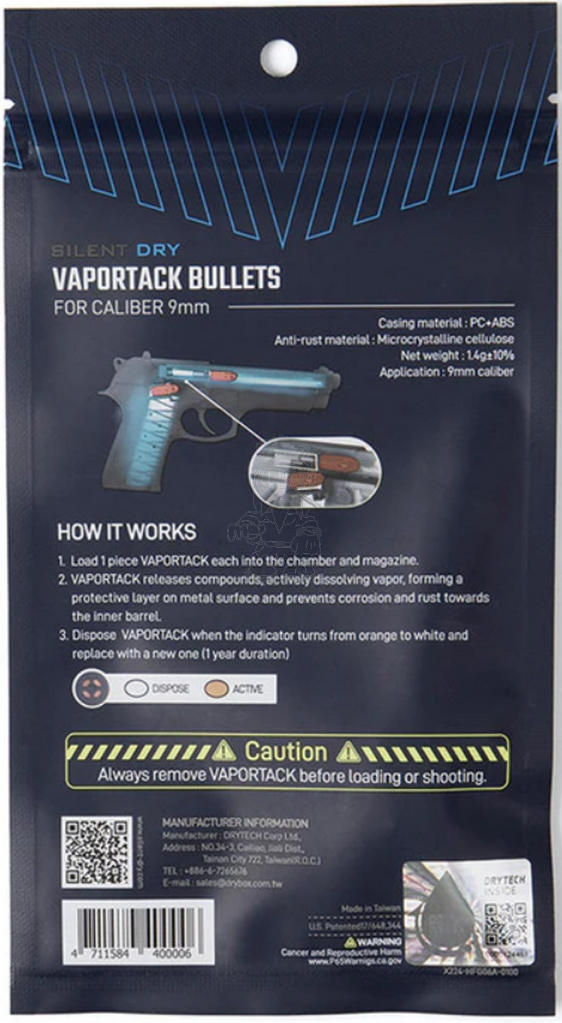 Silent Dry 9mm 2pcs Vaportack Bullets by Silent Dry