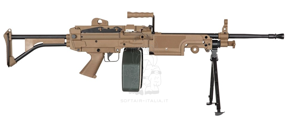 Specna Arms M249 Tank SA-249 MK1 CORE™ Machine Gun Desert Tan AEG by Specna Arms
