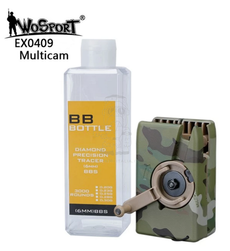 Speedloader MC Multicam w. Lever Bottle 500 > 2500bb by Wosport