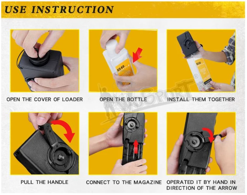 Speedloader MC Multicam w. Lever Bottle 500 > 2500bb by Wosport