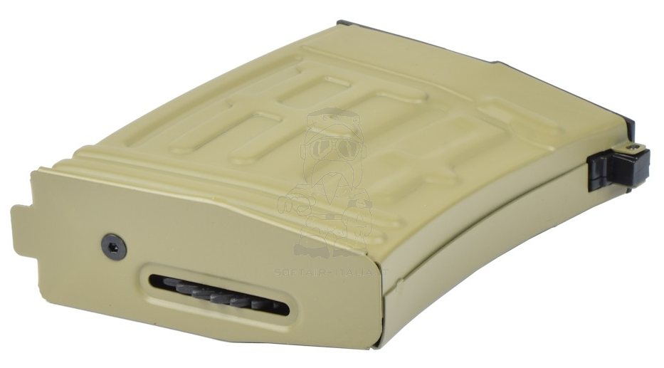SVD - Dragunov AEG 180bb Coyote Tan Dark Earth Mid Cap Magazine Caricatore by BattleAxe