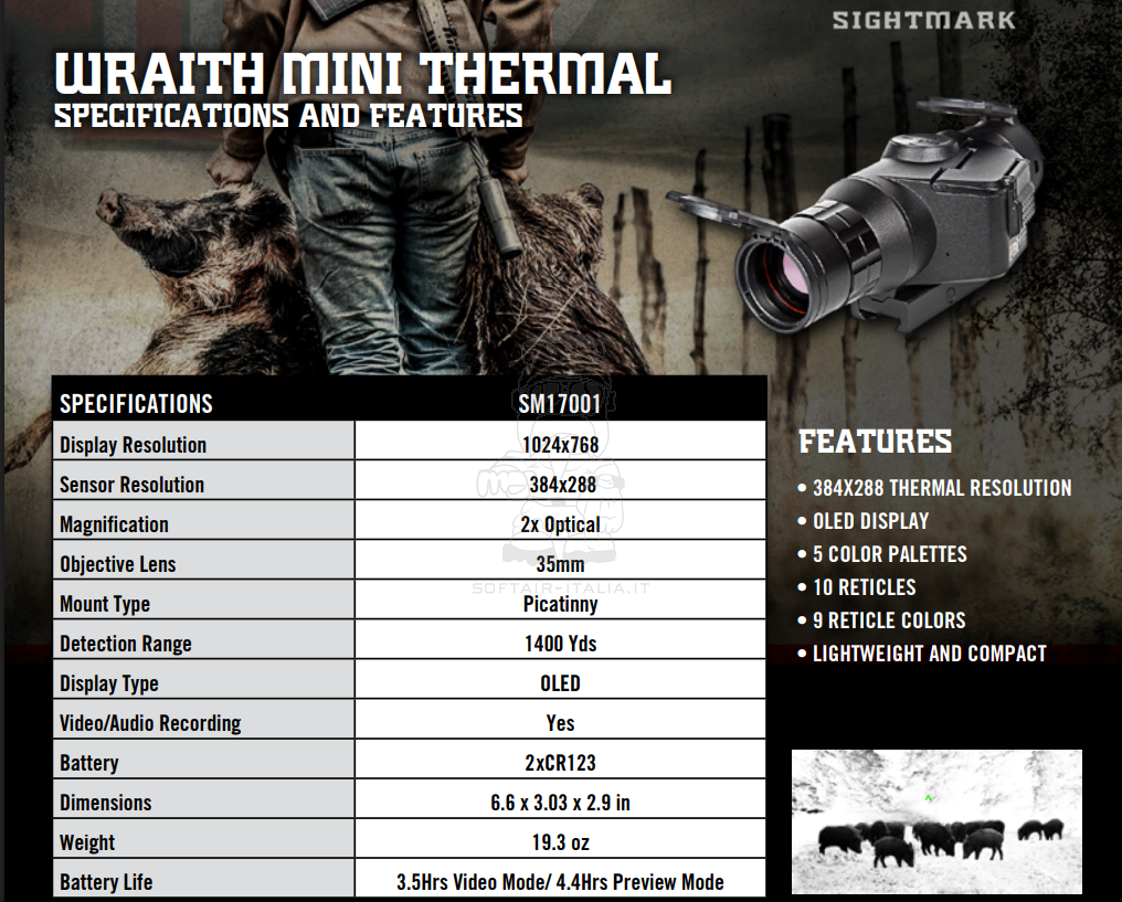 SightMark Thermal Rifle Scope 2-16x35 Wraith Mini 384x288 by Sightmark