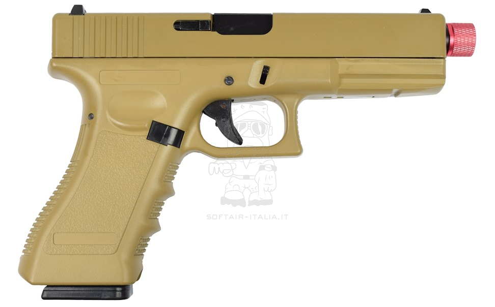 VIGOR V18 G Type Metal Slide Desert Tan Full Auto GBB Gas Blow Back Pistol by VIGOR
