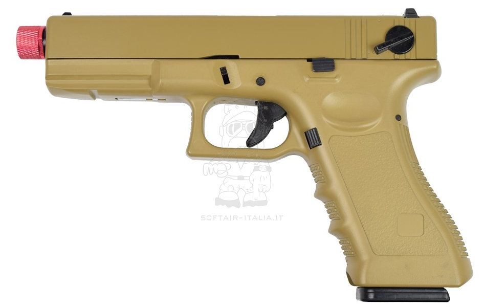 VIGOR V18 G Type Metal Slide Desert Tan Full Auto GBB Gas Blow Back Pistol by VIGOR