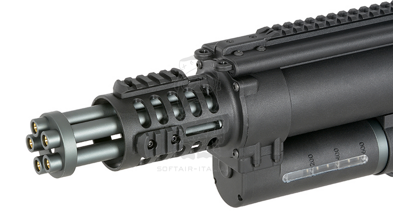 Vulcan Rotary Pistol Size Mini Gun Retractable Stock Gatling Type AEG by Well