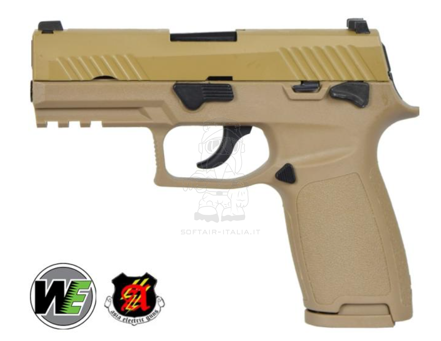 WE P320 Sig Sauer Type Replica No Logo M18 Carry Tan Dark Earth Version GBB Gas Blow Back Airsoft Pistol by WE Asia Electric Gun