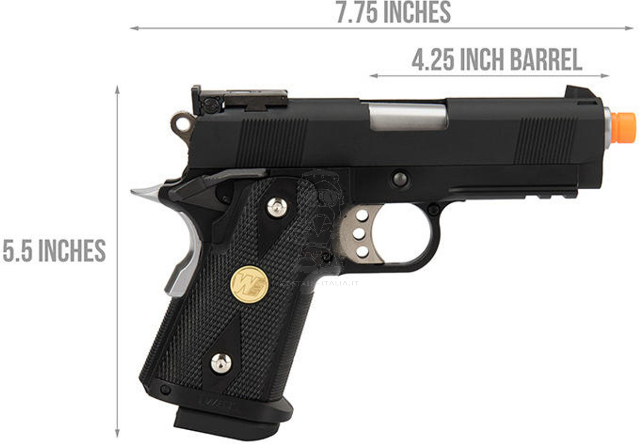 WE Pistola Softair Hi-Capa 3.8 "Baby" Metal Slide GBB Gas Blow Back by WE