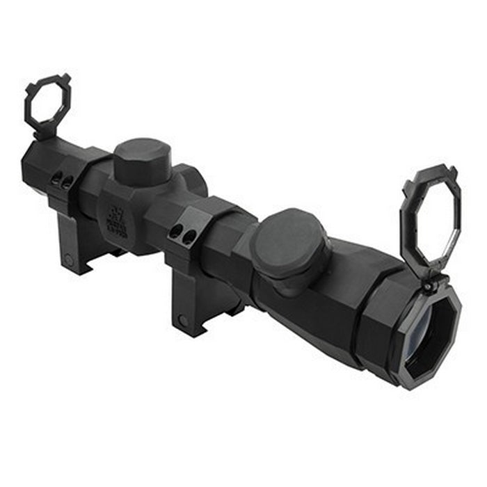 Ottica 1.1-4X20 Rubber Armored Blue & Red Ill R by NcStar.