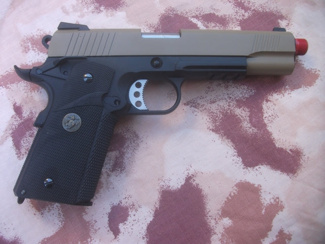 1911 MEU Dual Tone Tan - Black GBB Full Metal by We