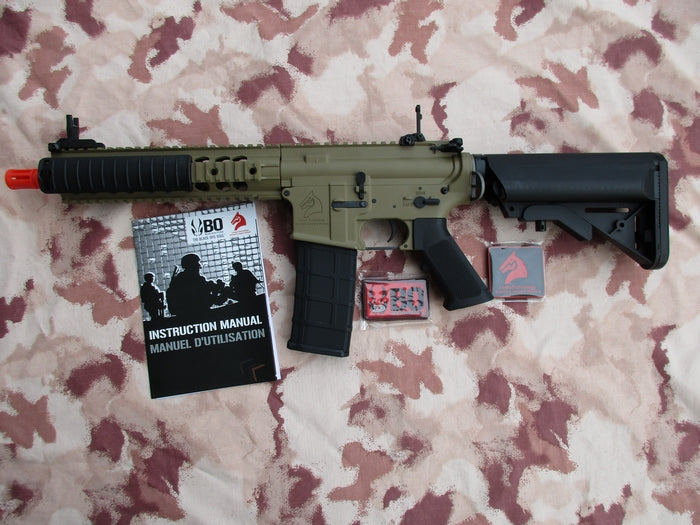 M4 SBR Dynamics Tan BAW Full Metal Blow Back Recoil Shock by Bo Manufacture