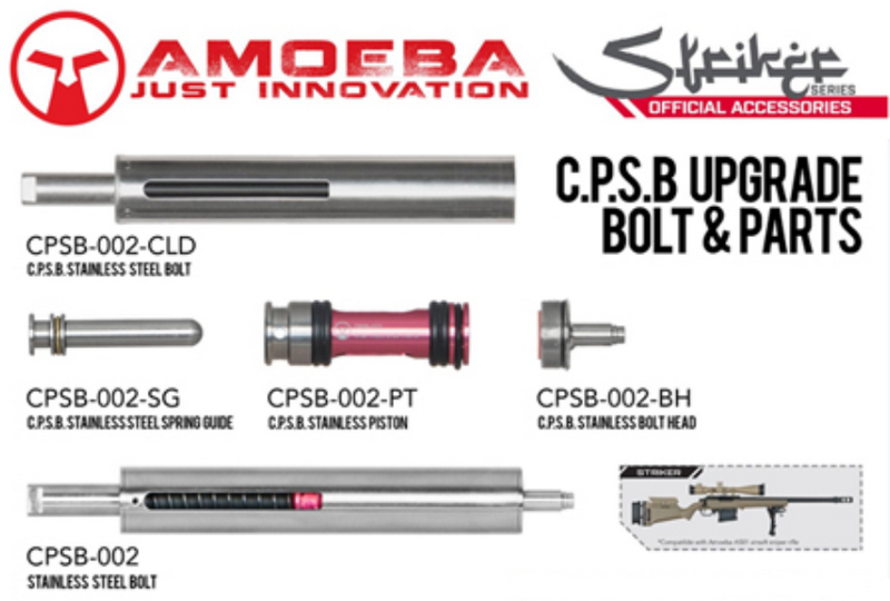 Ares Amoeba Striker Steel Cylinder Head C.P.S.B. Compact Powwer Spring Bolt byy Ares