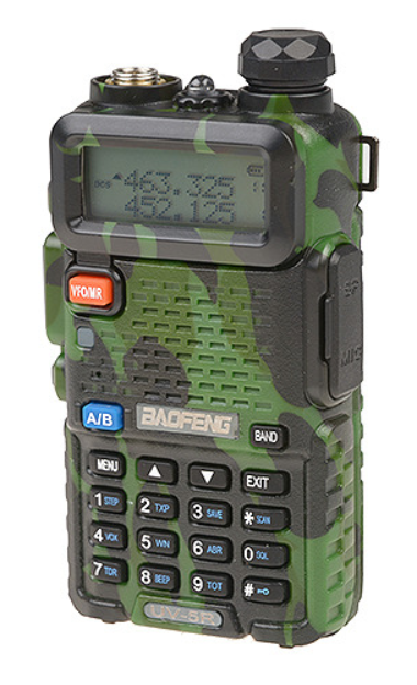 Baofeng UV-5R Manual Dual Band Ricetrasmittente Camo Short Battery VHF-UHF by Baofeng