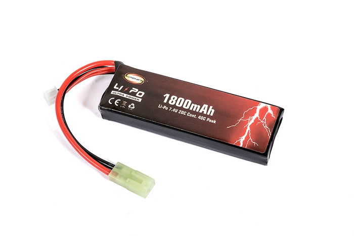 Batteria Li-Po Ultra Power 7,4v 1800mAh 20c cont. 40c Peak 95x33x15mm. by Evolution Airsoft