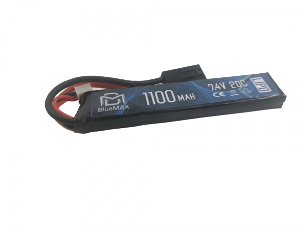 BlueMax Li-Po Battery Batteria 7.4V 1100mAh 20C Stick by Blue Max